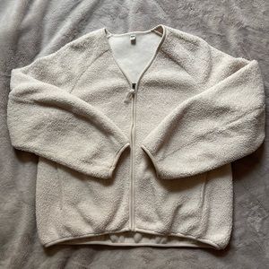 Uniqlo White Teddy Jacket
